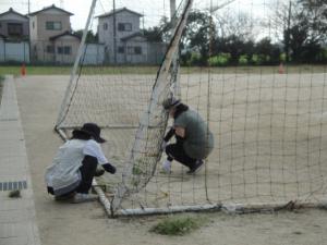 サッカーゴール・母