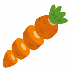 料理の「切る」のイラストにんじん(6)