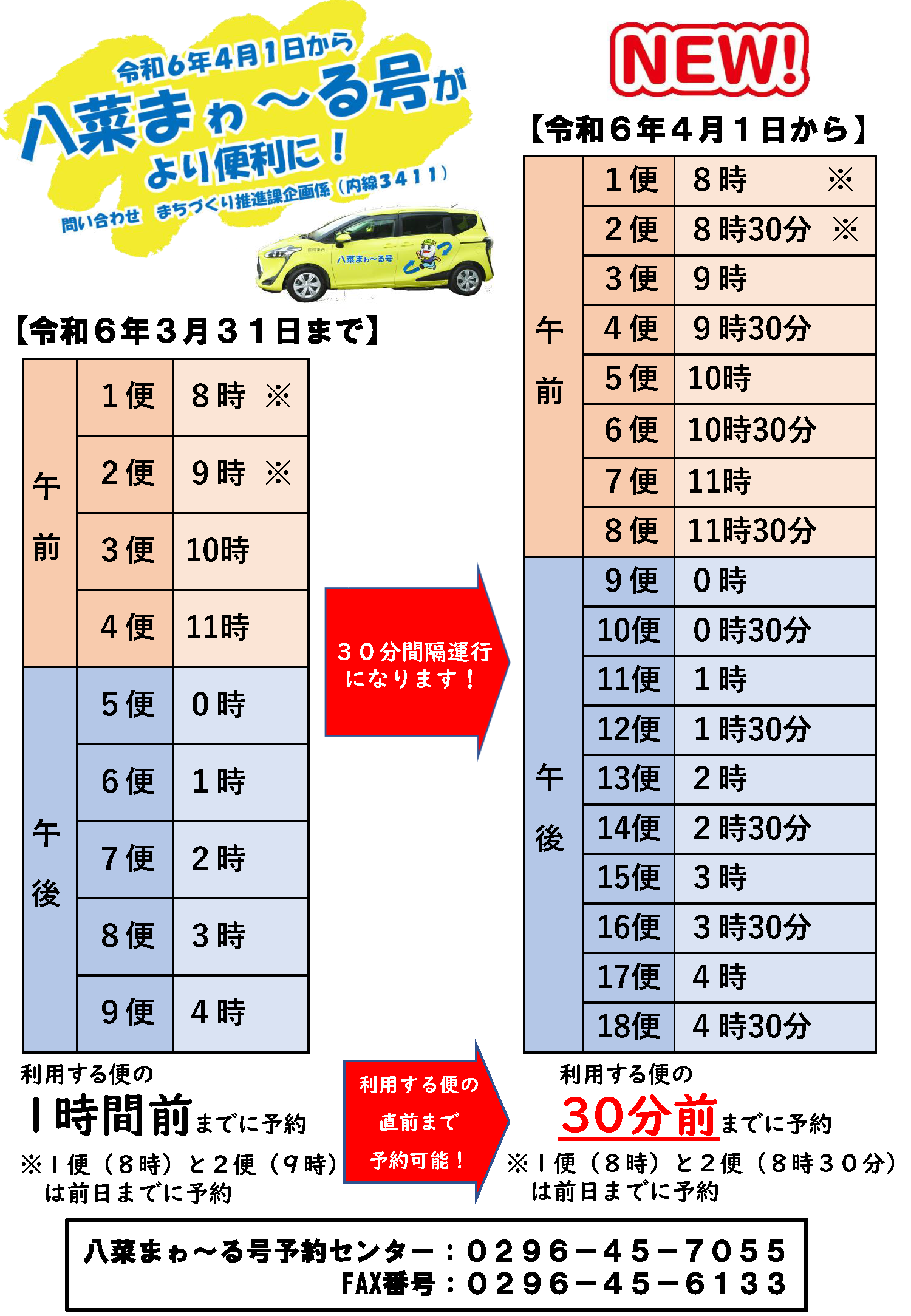 八菜まゎ～る号新ダイヤチラシ