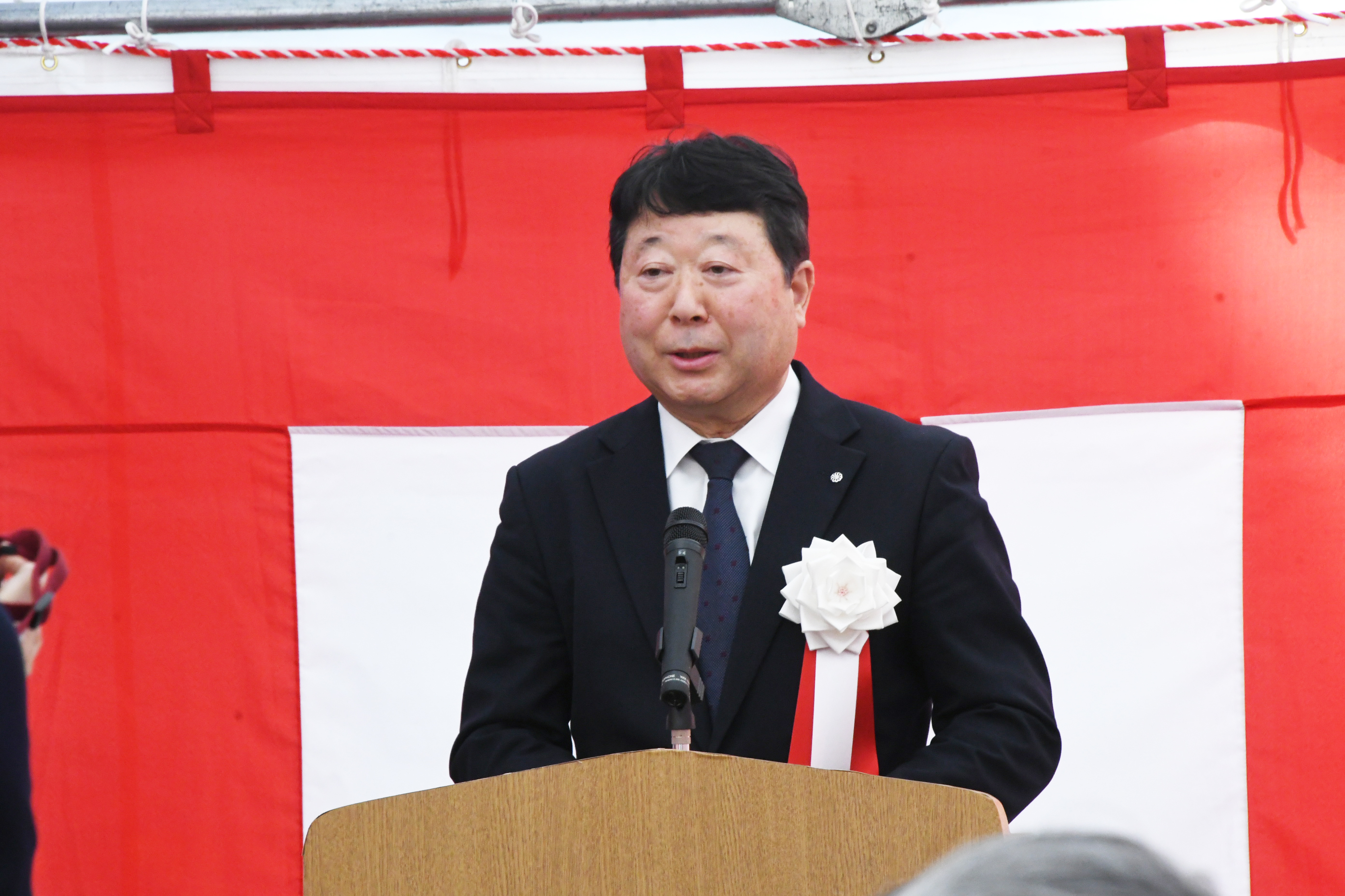 はなまるハイム落成式（町長挨拶）