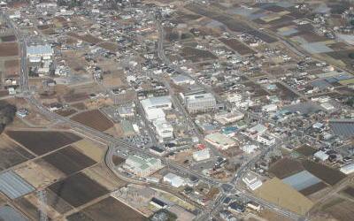 八千代中央土地区画整理事業区域の航空写真